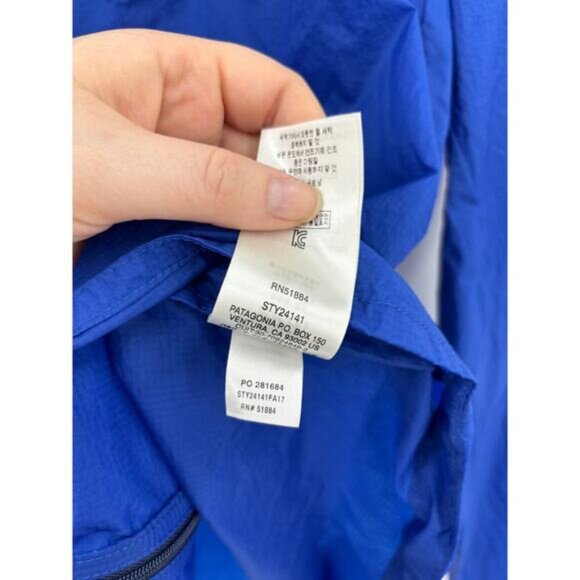 Patagonia Jacket Mens XL Houdini Full Zip Windbreaker Blue Hooded Running - Picture 5 of 5